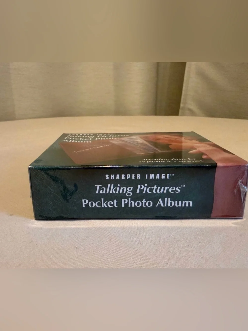 Sharper Image Brown Talking Pocket Photo Album, New